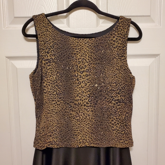 Arianna by Rachel Kaye Long Sleeveless Formal Evening Gown w/ Leopard Print - 10 - Picture 2 of 9